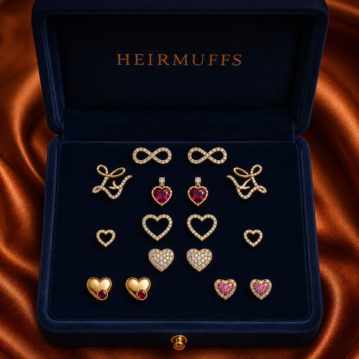Heart and love earrings from the HEIRMUFFS Love Language collection
