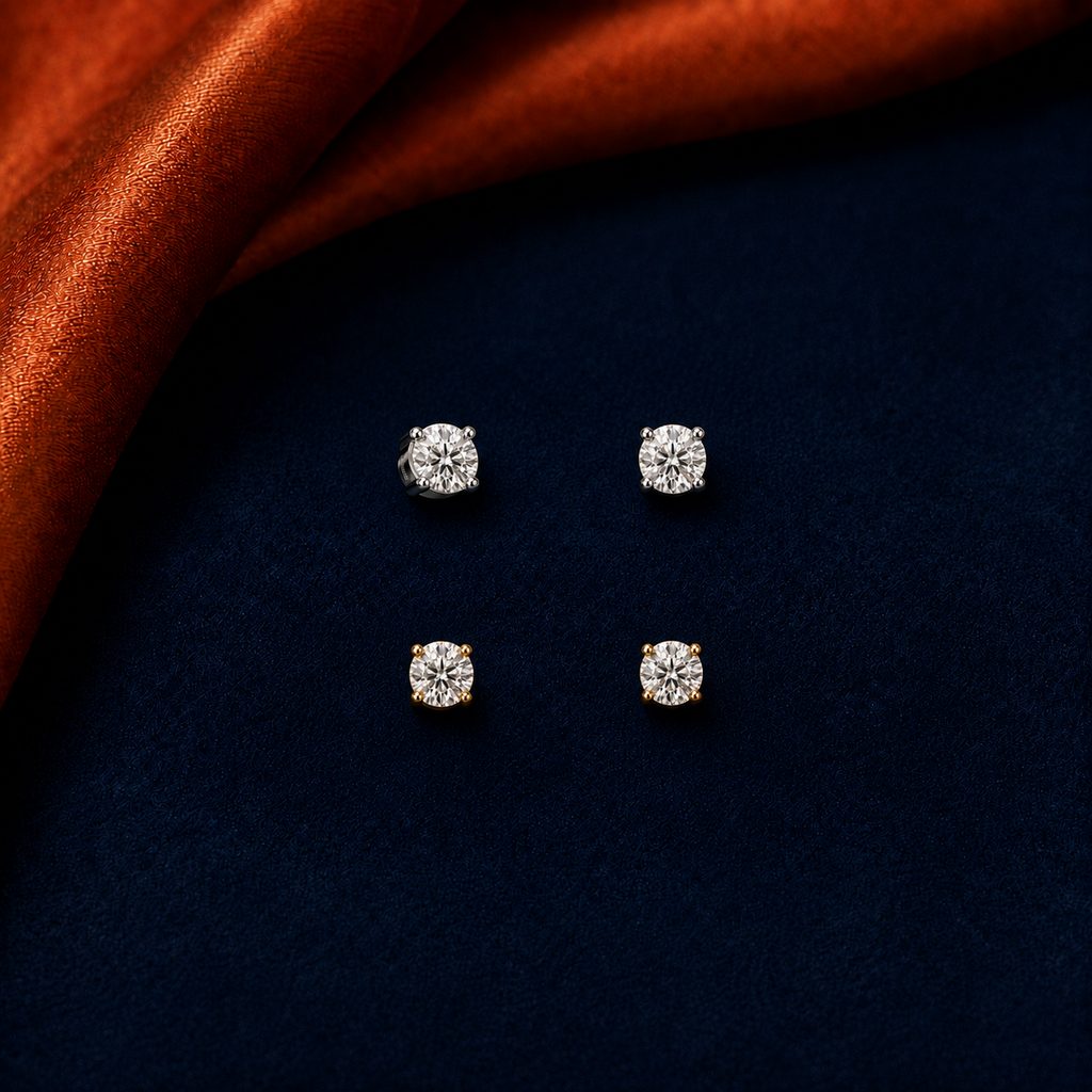 Round Solitaire HEIRMUFFS Front Set