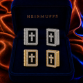 Bible Icon HEIRMUFFS Front Set in silver and gold