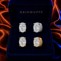 Oval Cut 5mm HEIRMUFFS Front Set in silver and gold
