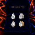 Pear Shape 5mm HEIRMUFFS Front Set in silver and gold
