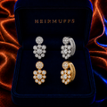 Cluster Drop Medium HEIRMUFFS Front Set in silver and gold