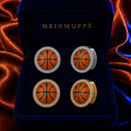 Basketball HEIRMUFFS Front Set in silver and gold