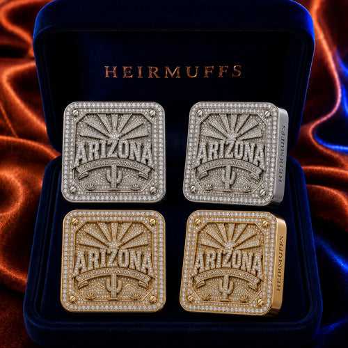 Arizona Grand Canyon State HEIRMUFFS interchangeable earring fronts in silver and gold