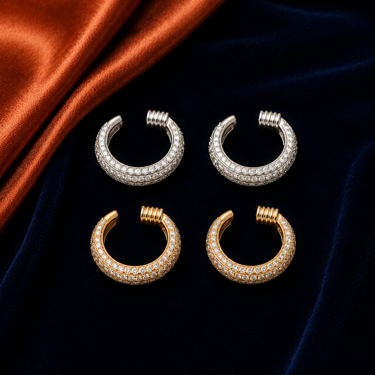 Pavé Hoop HEIRMUFFS Front Set