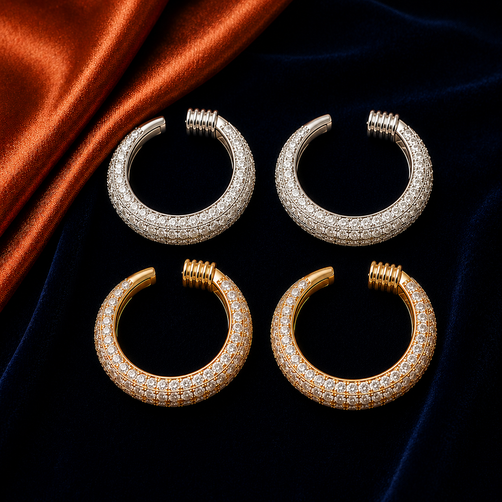 Pavé Hoop HEIRMUFFS Front Set