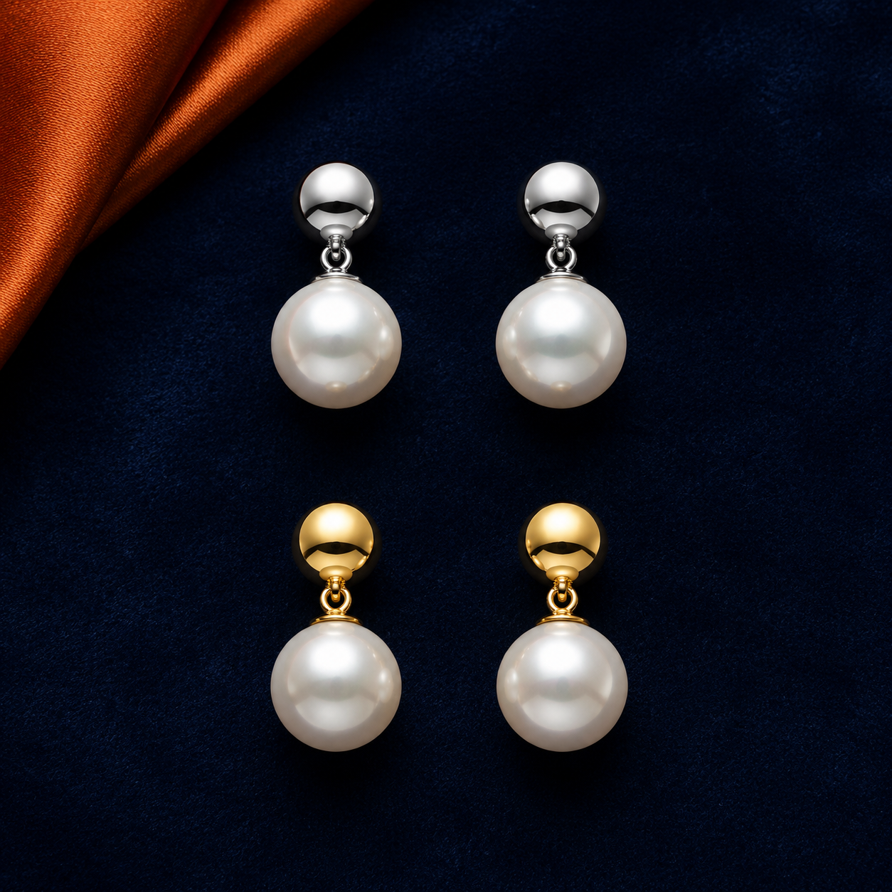 Pearl Drop HEIRMUFFS Front Set