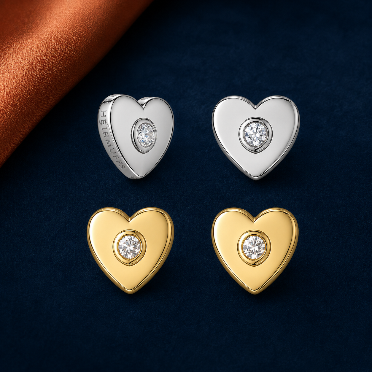 Heart Stud HEIRMUFFS Front Set