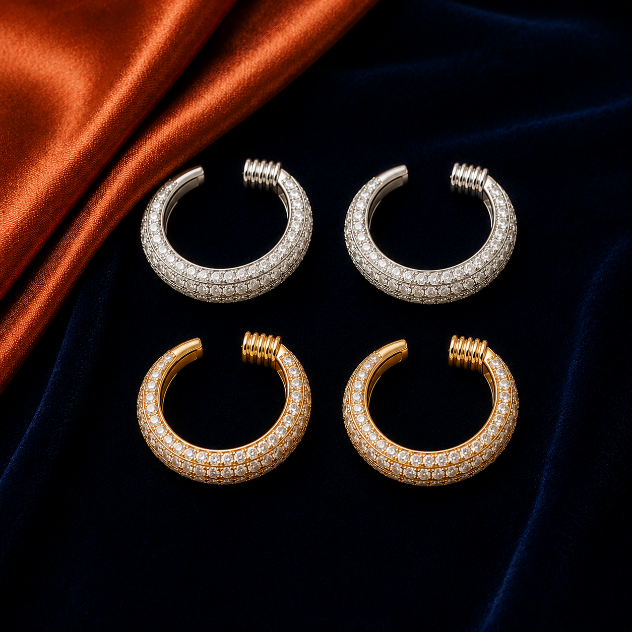 Pavé Hoop HEIRMUFFS Front Set