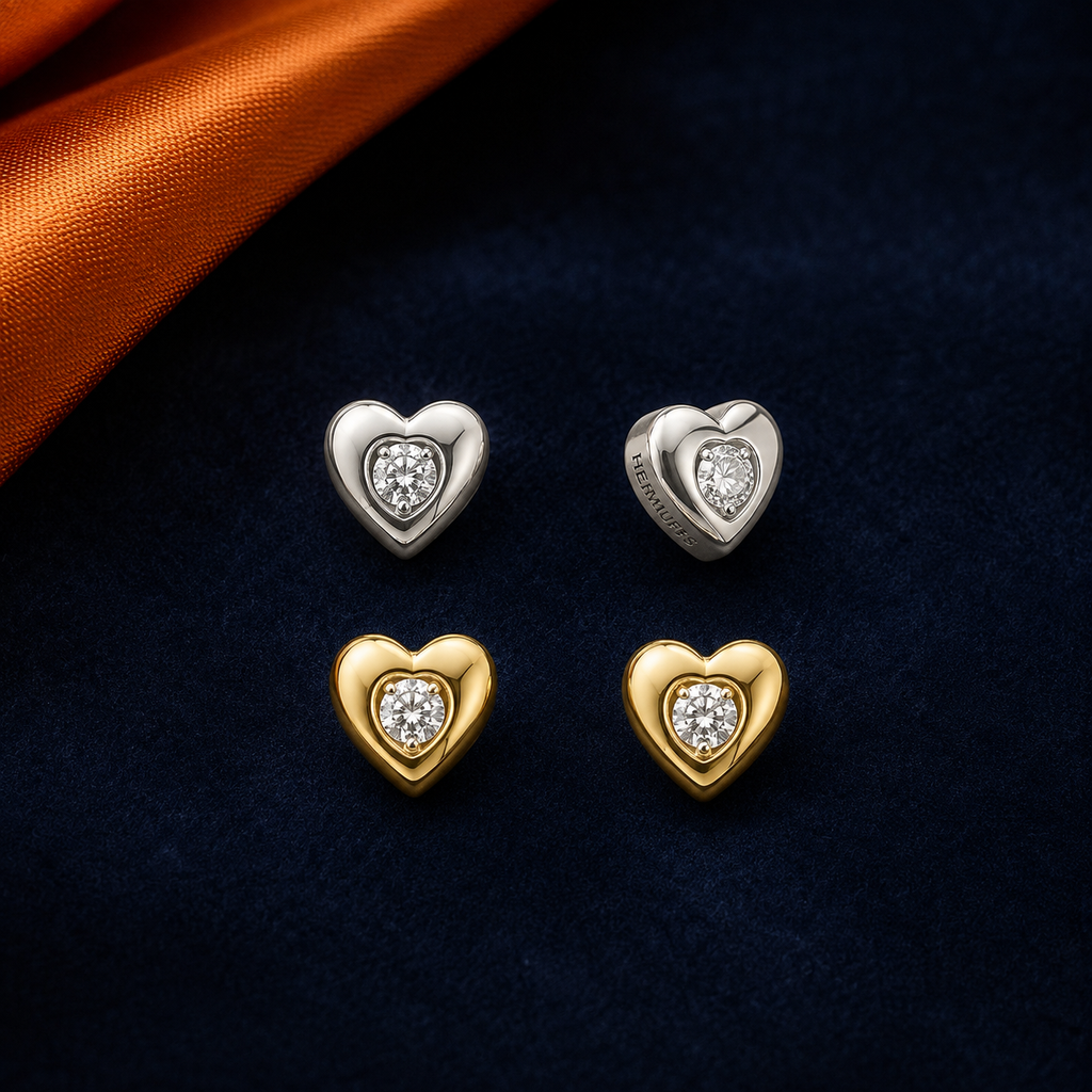 Heart Stud HEIRMUFFS Front Set