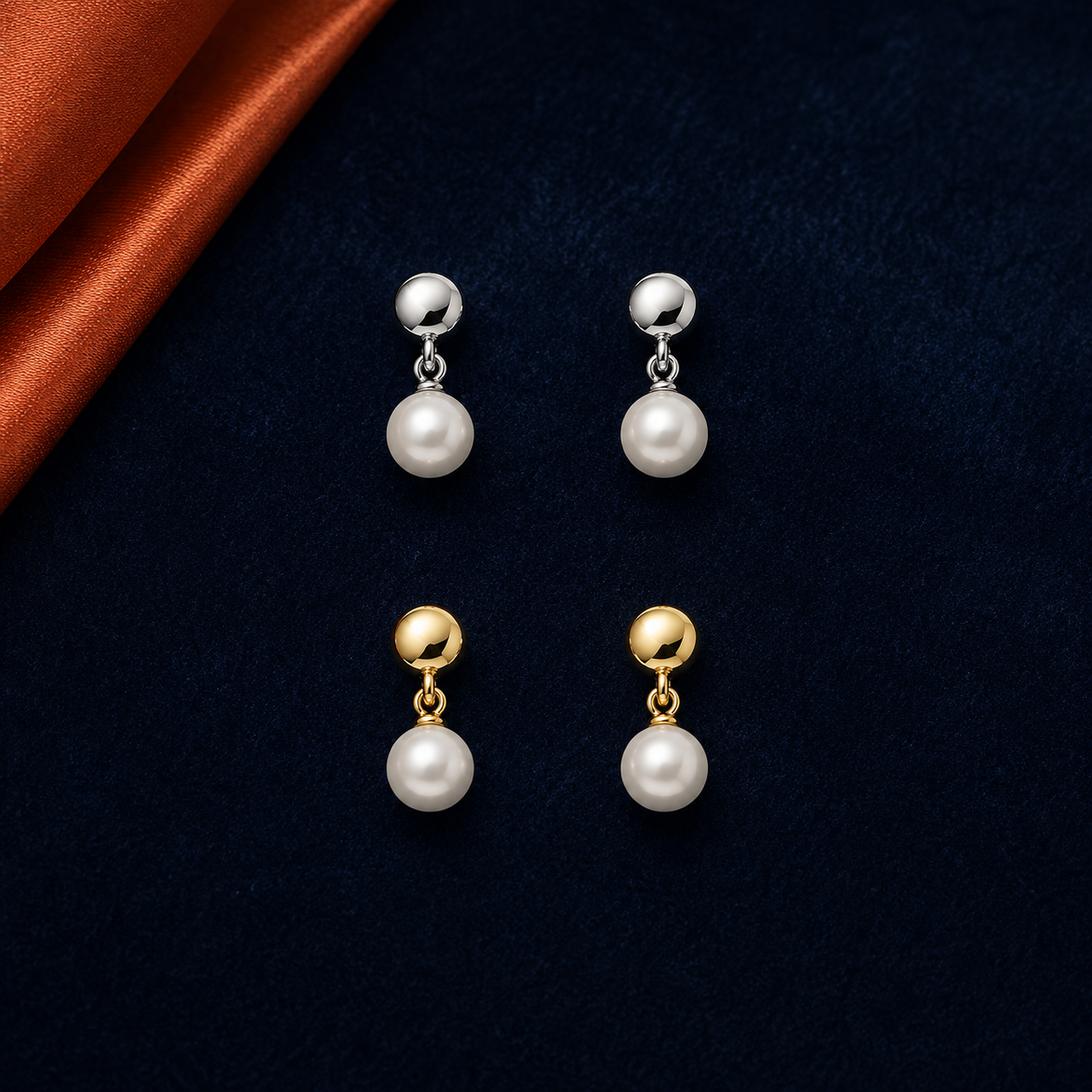 Pearl Drop HEIRMUFFS Front Set