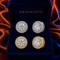 April Clear Diamond HEIRMUFFS Front Set in silver and gold
