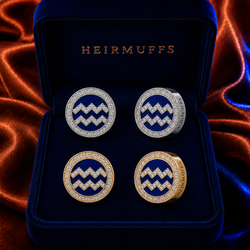 Aquarius HEIRMUFFS Front Set in silver and gold