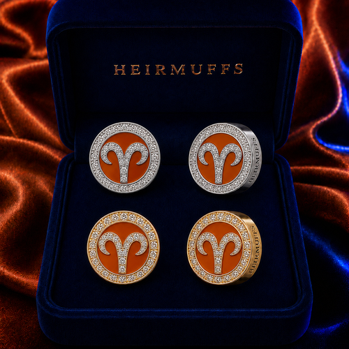 Aries HEIRMUFFS Front Set in silver and gold
