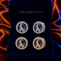 Capricorn Zodiac HEIRMUFFS Front Set in silver and gold