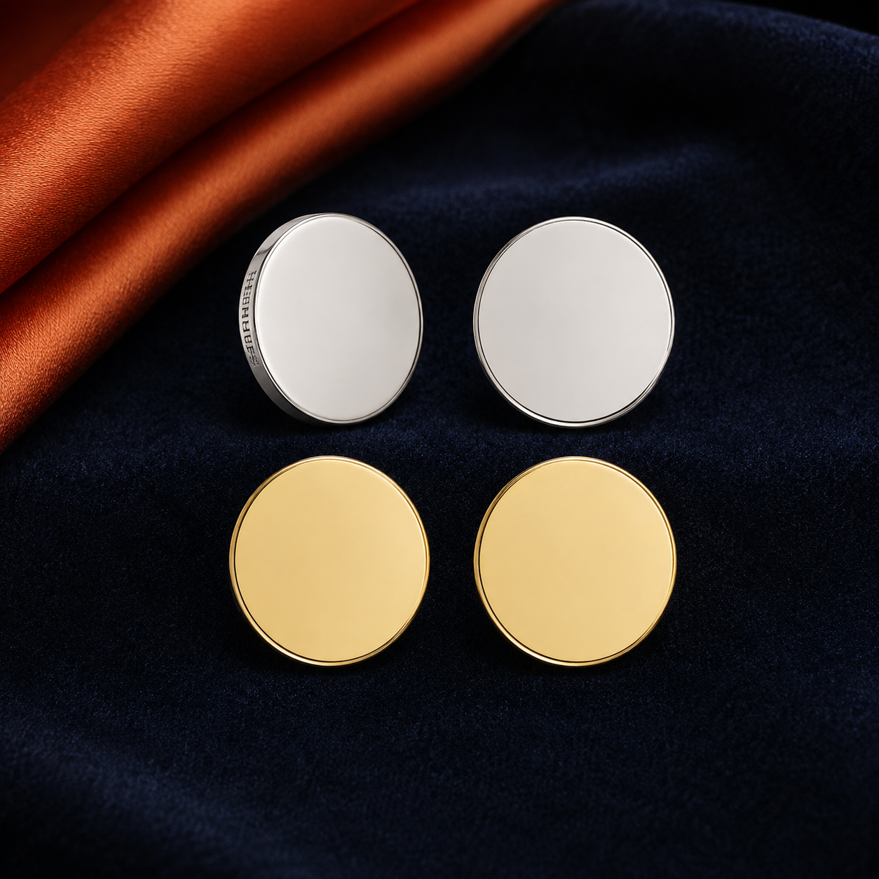 Flat Disc Stud HEIRMUFFS Front Set