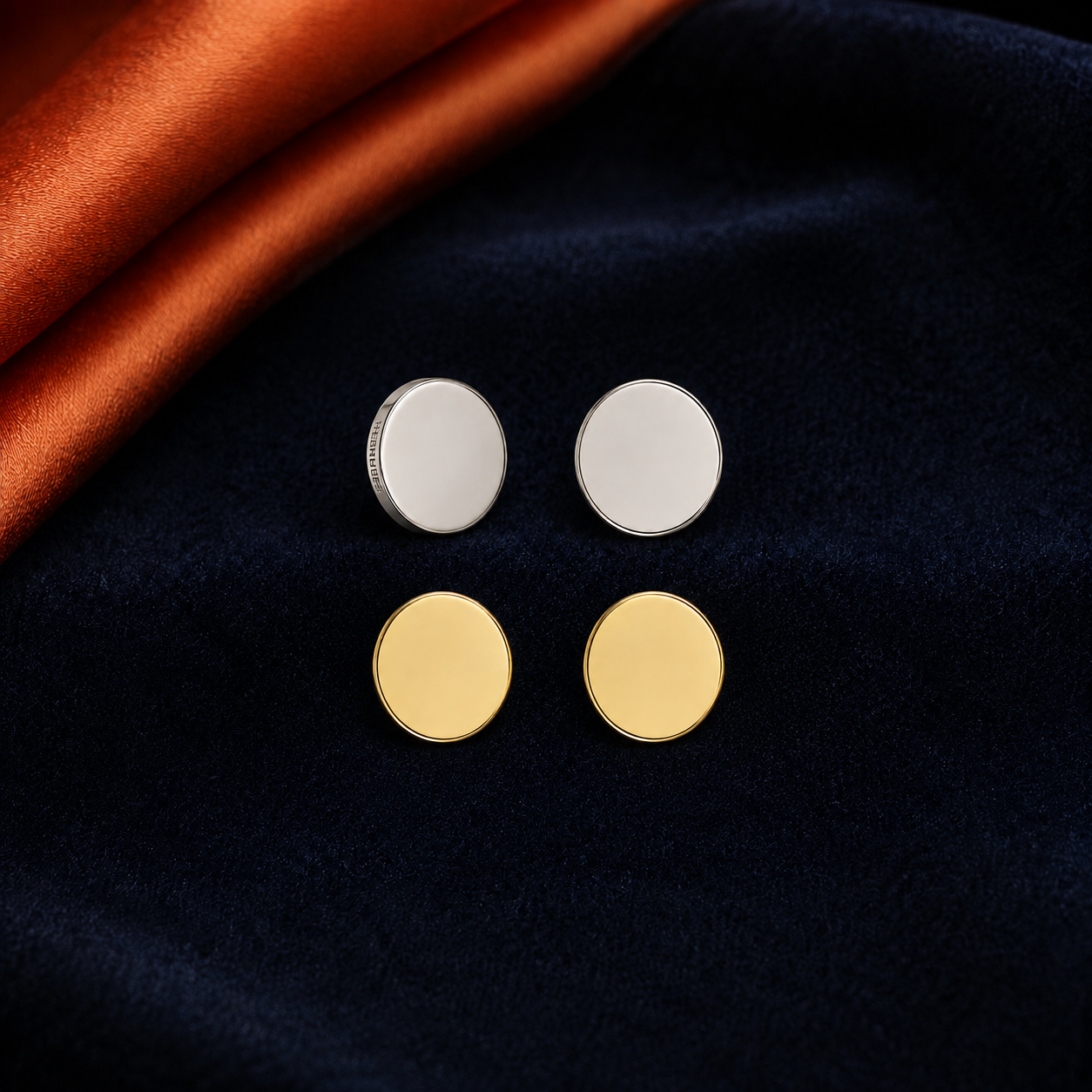 Flat Disc Stud HEIRMUFFS Front Set