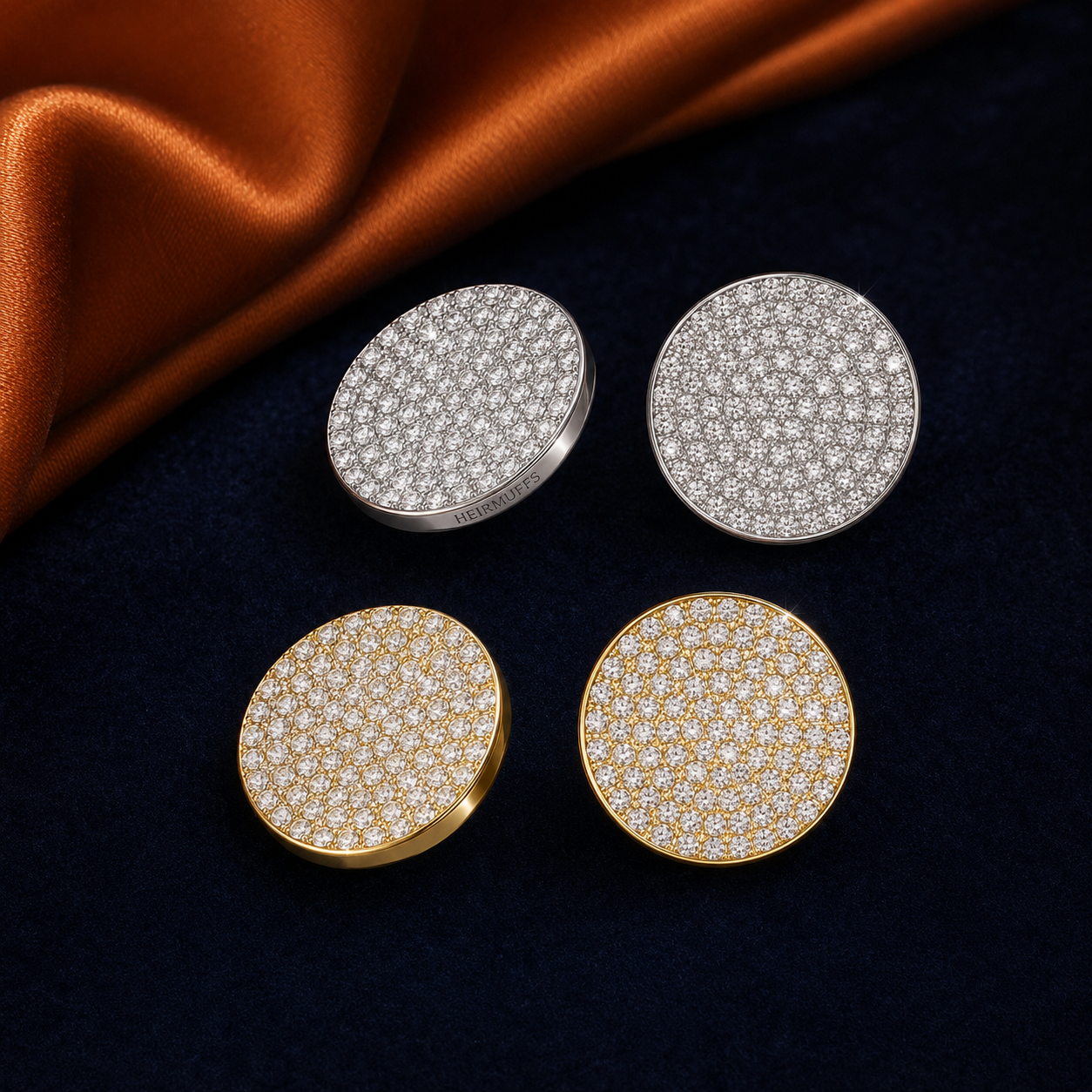Pavé Disc Stud HEIRMUFFS Front Set