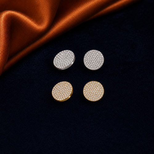 Pavé Disc Stud interchangeable earring fronts by HEIRMUFFS, small