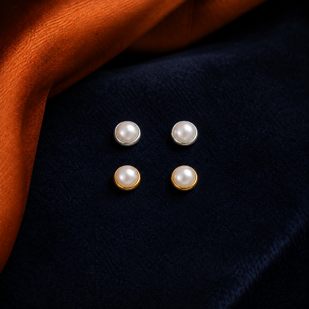 Pearl Stud HEIRMUFFS Front Set