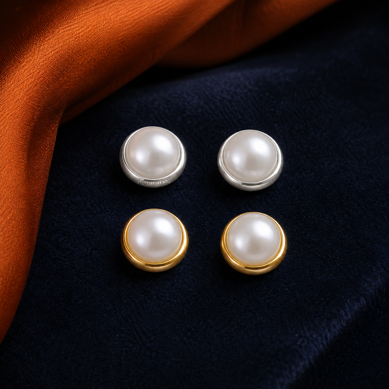 Pearl Stud HEIRMUFFS Front Set