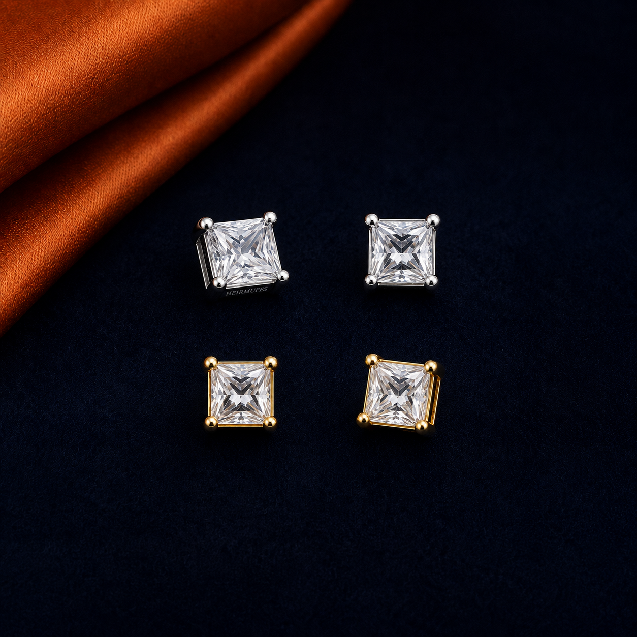Princess Cut HEIRMUFFS Front Set